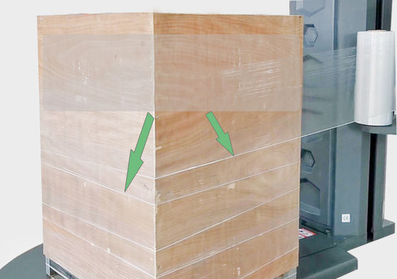 মডেল ই/এম টাইপ টার্নটেবল সম্পূর্ণ স্বয়ংক্রিয় প্যালেট প্যাকেজিং মেশিন