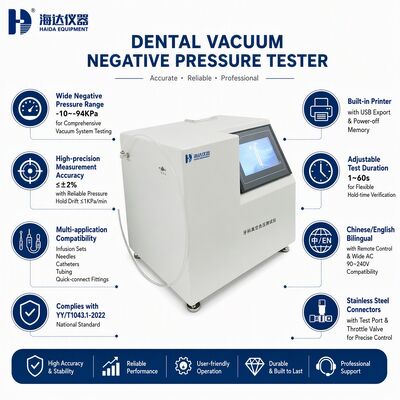 Dental Vacuum Negative Pressure Tester Vacuum Gauge Machine for Dental Suction System Testing Equipment High Precision -94 kPa